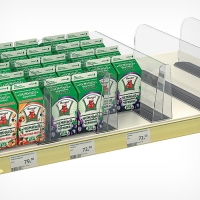 Пластиковый разделитель на Т-основании высотой 150 мм с передним ограничителем 150 мм, на магнитной основе, L=375 Пластиковый разделитель на Т-основании высотой 150 мм с передним ограничителем 150 мм, на магнитной основе, L=375