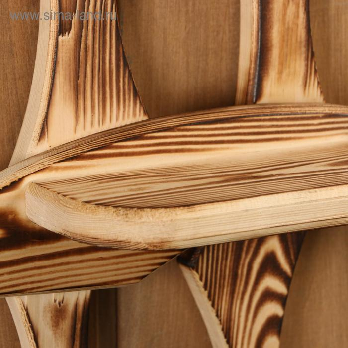 Полка "Водопад", обожжённая, 30*65*13 см, сосна