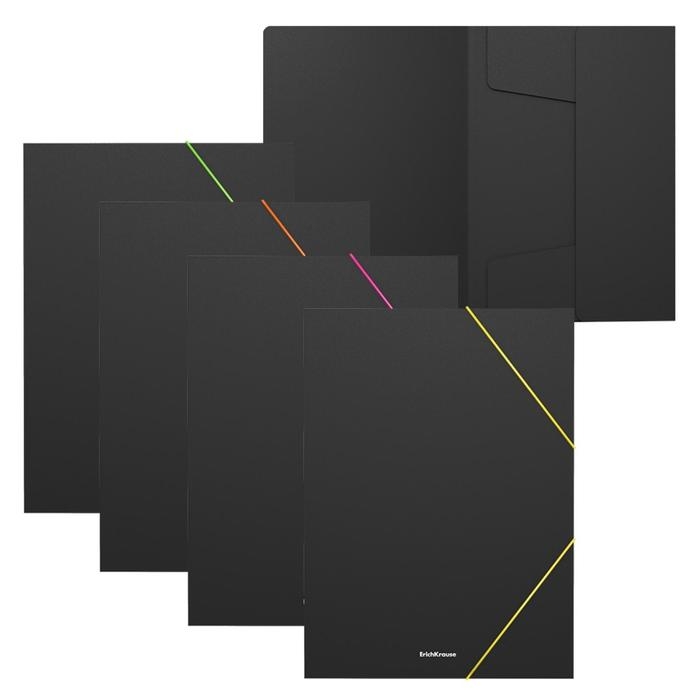 Папка на резинке А4, 500 мкм, ErichKrause Matt Accent, корешок 5 мм, тиснение Папка на резинке А4, 500 мкм, ErichKrause Matt Accent, корешок 5 мм, тиснение "песок", микс