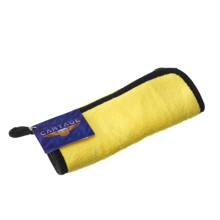 Тряпка для мытья авто, CARTAGE, микрофибра, 400 г/м&sup2;, 20&times;30 cм, желто-серая