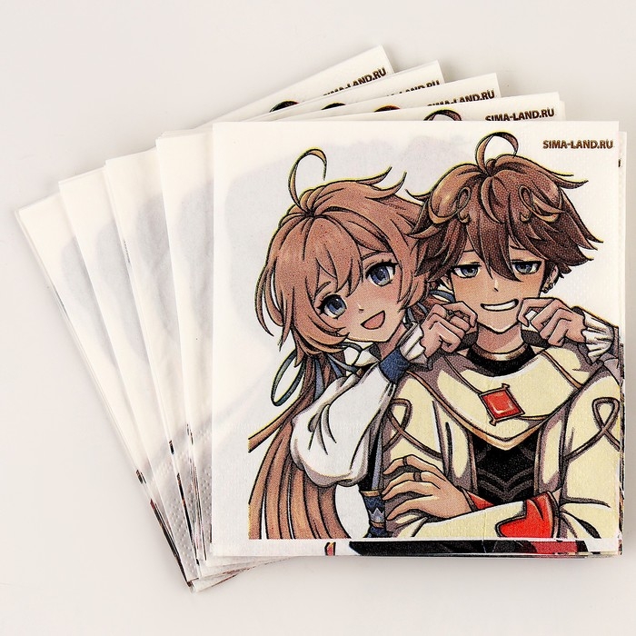 Салфетки бумажные 25*25см &laquo;Геншин&raquo; (набор 20 шт)