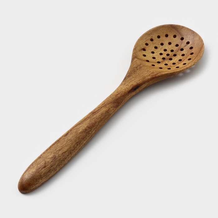 Ложка - шумовка, 28,5&times;7,8 см, акация