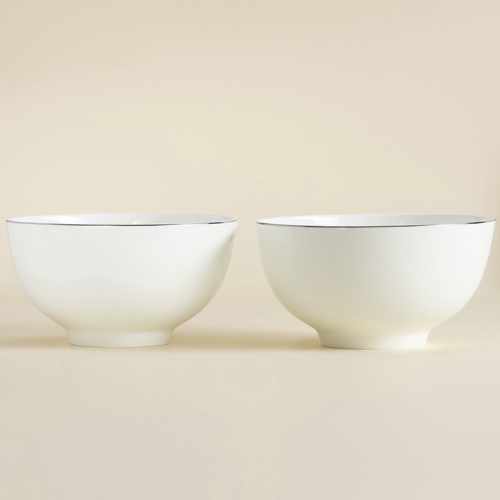 Салатники SL Home &laquo;Каскарон&raquo;, 1,4 л, d=18 см, набор 2 шт, костяной фарфор, белые