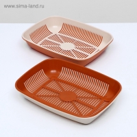 Туалет перламутровый округлый с сеткой 33,5 х 25 х 6 см, золотисто-бежевый Туалет перламутровый округлый с сеткой 33,5 х 25 х 6 см, золотисто-бежевый