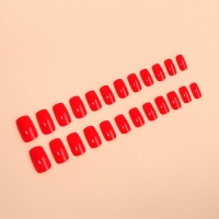 Накладные ногти &laquo;Закат&raquo;, 24 шт, с клеевыми пластинами, форма мягкий квадрат, красные