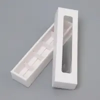 Коробка для 5 конфет с окном, с тонкими разделителями, белый 21&times;5.5&times;3.3 см