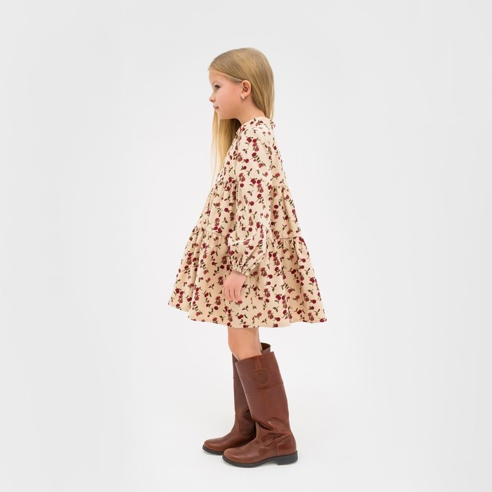 Платье детское KAFTAN Платье детское KAFTAN "Цветы", р. 34 (122-128), бежевый