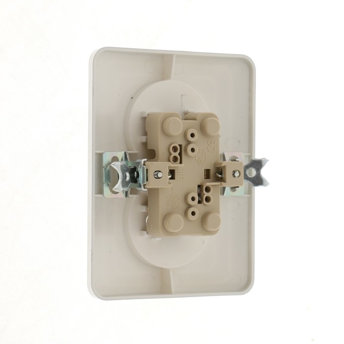 Розетка двухместная Luazon Lighting "Орион", 10 А, скрытая, без з/к, серебристая