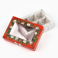 Коробка складная под 6 конфет &laquo;Снежная сказка&raquo;, 13.5 х 9.8 х 3.8 см