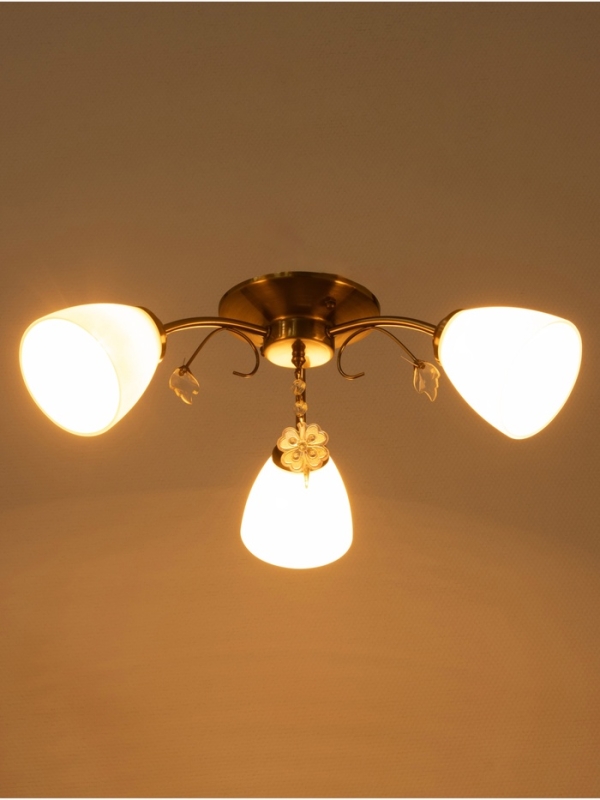 Люстра "Луиза" 3х40Вт Е27 бронза 56х56х26см