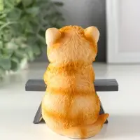 Сувенир полистоун "Котик с книгой за партой" рыжий 9х8,5х9,5 см