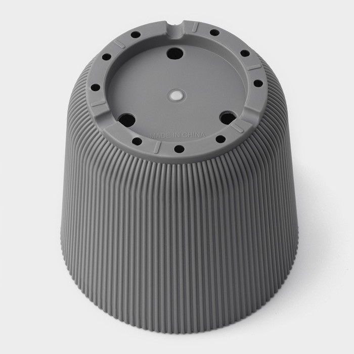 Горшок для цветов с поддоном, 15,5&times;16,5 см, цвет серый