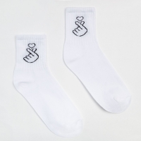 Носки женские MINAKU &laquo;With love&raquo; цвет белый, размер 36-37 (23 см)