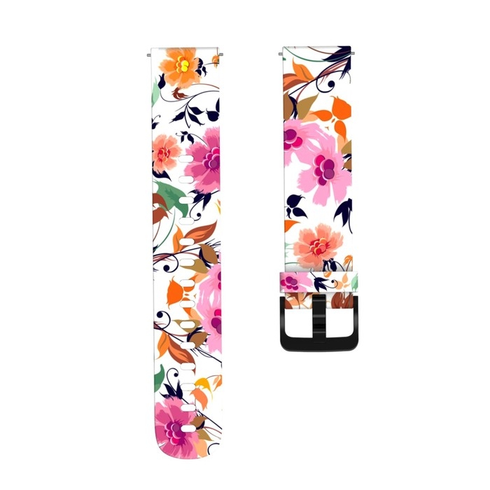 Ремешок для смарт-часов "Цветы", 20 мм, силикон