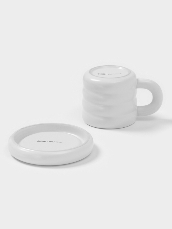 Чайная пара Доляна &laquo;Зефир&raquo;, 350 мл, керамика, белая