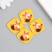 Декор для творчества акрил "Лисёнок в колпаке" 0,2х2,9х3 см