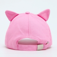 Кепка детская для девочки "Котик", с ушками, цвет розовый р-р 52-54 5-7 лет