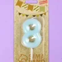 Свеча в торт &laquo;Цифра 8&raquo;, светящаяся голубая, 9 см