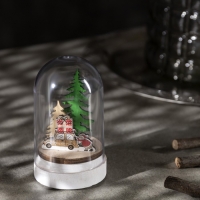 Светодиодная фигура под куполом &laquo;Машина с подарками&raquo; 6 &times; 9.5 &times; 6 см, дерево, батарейки LR1130х3 (нет в комплекте), свечение тёплое белое