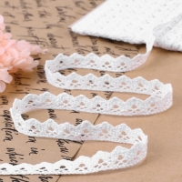 Кружево вязаное, 14 мм &times; 15 &plusmn; 1 м, цвет кипенно-белый