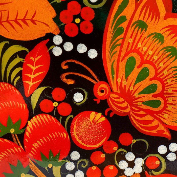 Тарелка &laquo;Блинная&raquo;, хохлома D-30