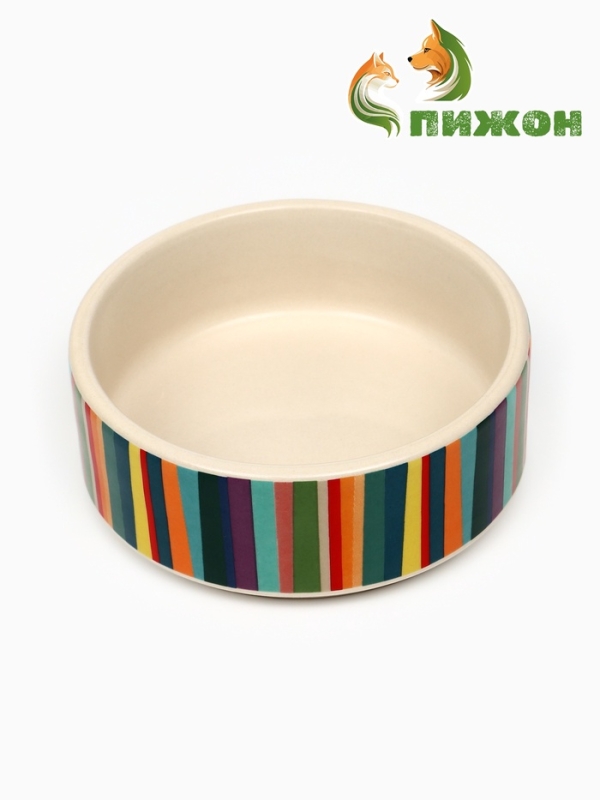 Миска керамическая "Цветные полосы" 180 мл,  10,5 х 4 см