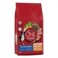 Сухой корм Purina One medium/maxi для взрослых собак, курица/рис, 10 кг
