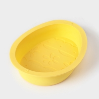 Форма для выпечки Доляна &laquo;Пасхальное яйцо&raquo;, 20,5&times;15,7&times;4,4 см, силикон, жёлтая