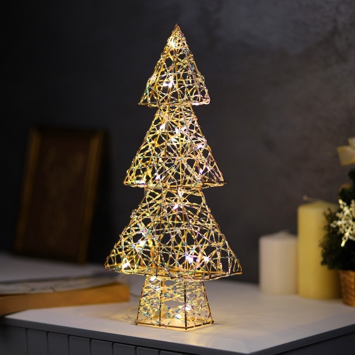 Светодиодная фигура &laquo;Ёлочка&raquo; 36х17х6 см, 20 LED, батарейки ААx2 (не в комплекте), свечение теплое белое