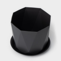 Горшок для цветов с поддоном &laquo;Призма&raquo;, 1 л, цвет графитовый