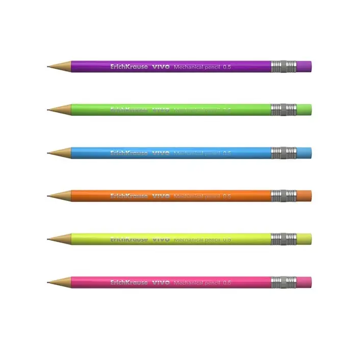 Карандаш механический ErichKrause "Vivo", НВ, грифель d=0.5 мм, в тубусе, микс