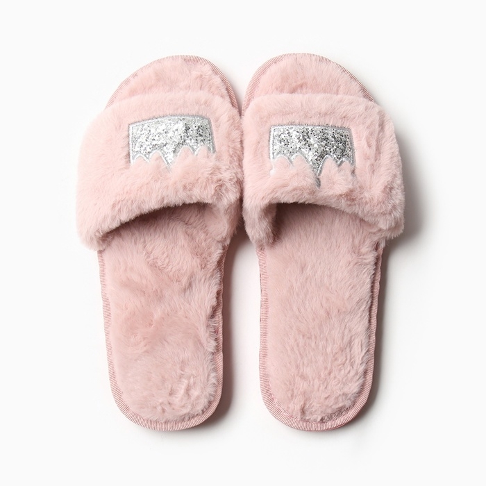 Тапочки женские с открытым носом размер 38-39, цвет розовый Тапочки женские с открытым носом размер 38-39, цвет розовый