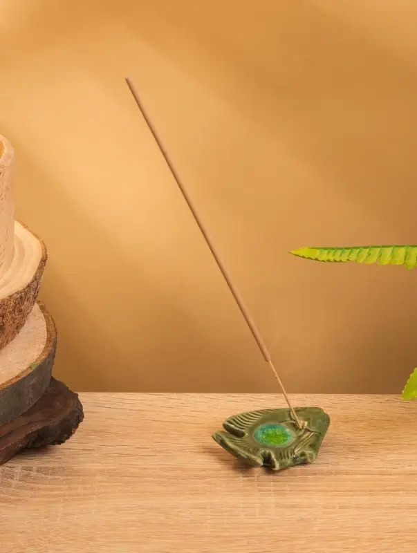 Подставка под благовония "Экзотическая рыбка" керамика, цв. зелёный, 6х5х1 см