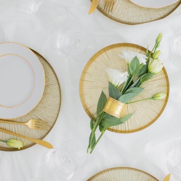 Блюдо сервировочное для торта &laquo;Кувшинка&raquo;, d=21 см, на ножке, цвет золотой