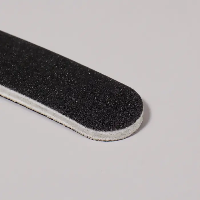 Пилка для ногтей, бумеранг, 100/180 грит, 18 см, чёрная