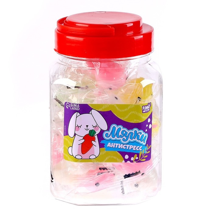 Антистресс сквиш мялка &laquo;Зайчики&raquo;,в банке