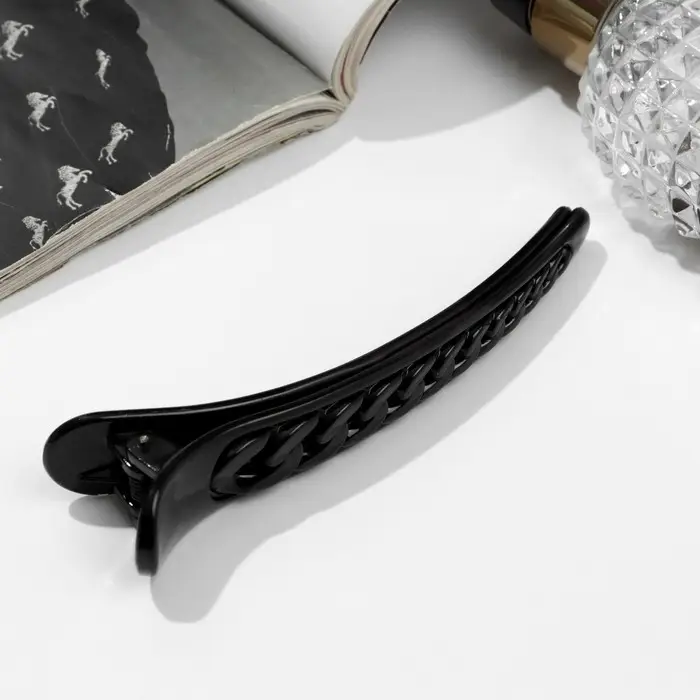 Зажим для волос &laquo;Вивьен&raquo;, звенья, 11 см, чёрный