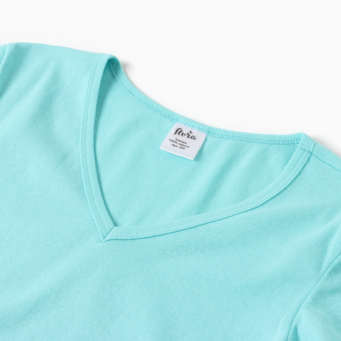 Футболка женская V-образный вырез, цвет бирюзовый, размер 48 Футболка женская V-образный вырез, цвет бирюзовый, размер 48