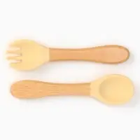 Тарелка детская секционная с ложкой и вилкой, 3 секции, бирюзовый, Mum&Baby