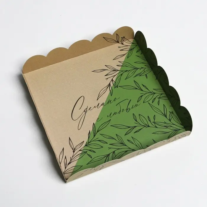 Коробка для печенья, кондитерская упаковка с PVC крышкой, &laquo;Крафт&raquo;, 18 х 18 х 3 см