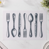 Салфетки сервировочные на стол Доляна &laquo;Сервировка&raquo;, 4 шт, 30&times;45 см, цвет белый