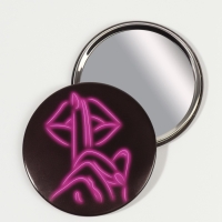 Зеркало (1) б/увел GRL PWR d7см металл/бумага губы PVC/короб QF