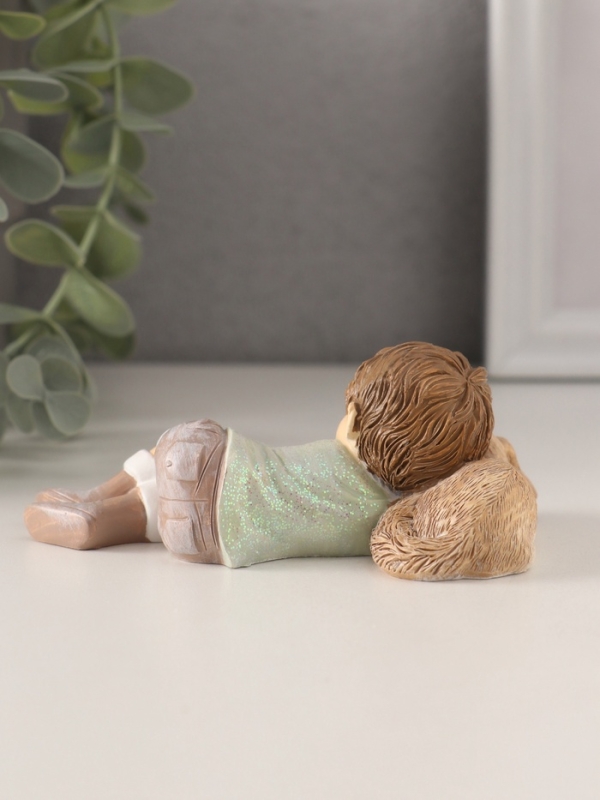 Сувенир полистоун "Лучшие друзья - малыш и собака" 11х6,5х4 см