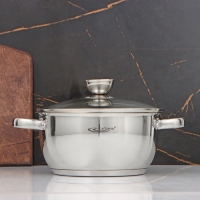 Кастрюля Катунь &laquo;Антея&raquo;, 3 л, d=20 см, капсульное дно, индукция, нержавеющая сталь, AISI - 201