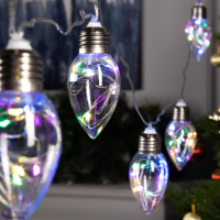 Гирлянда «Нить» 3 м с насадками «Лампочки капля», IP20, прозрачная нить, 80 LED, свечение мульти, 8 режимов, 220 В Гирлянда «Нить» 3 м с насадками «Лампочки капля», IP20, прозрачная нить, 80 LED, свечение мульти, 8 режимов, 220 В