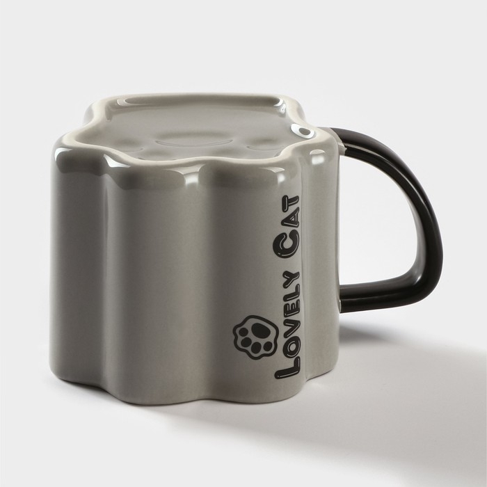 Кружка керамическая &laquo;Лапа тигра&raquo;, 350 мл, цвет серый