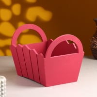 Кашпо деревянное 25&times;16&times;17 см "Мария", ручки боковые, МДФ, Бордо