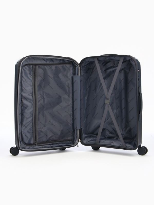 Чемодан 24", PP, 43*26*66, отд на молнии, код замок, 4 колеса, серый