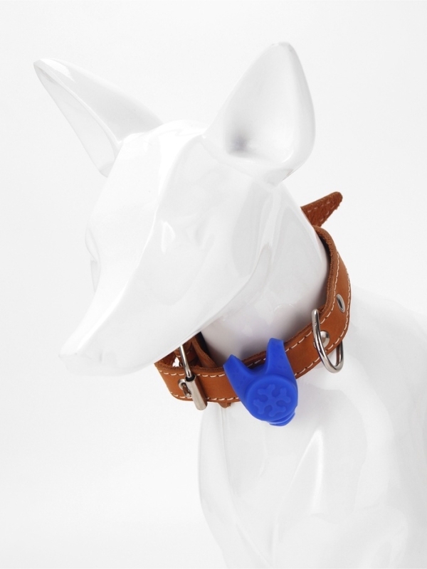 Световой маячок на ошейник/поводок с 3 режимами свечения "Лапка", 3,2 см, силикон, синий