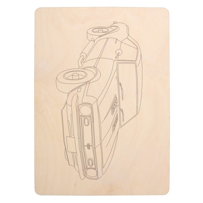 Набор досок для выжигания &laquo;Машинки&raquo; 5 шт. формат А4, 3 мм